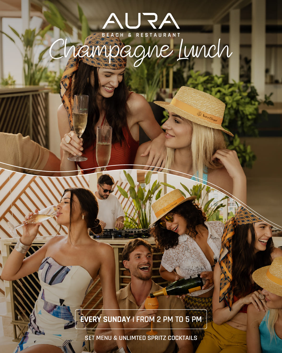 Champagne Lunch at Aura Beach